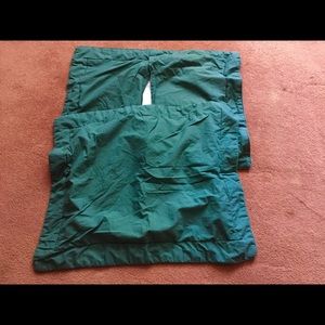 Vtg PILLOW COVERS 2 Standard Shams Forest Green